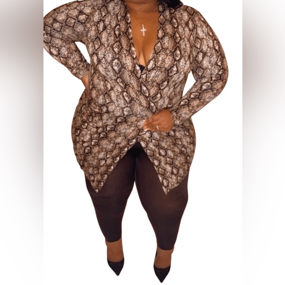 Snakeskin Print Cardigan